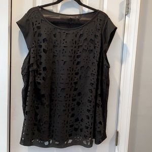 Apt 9 Chiffon Top - black